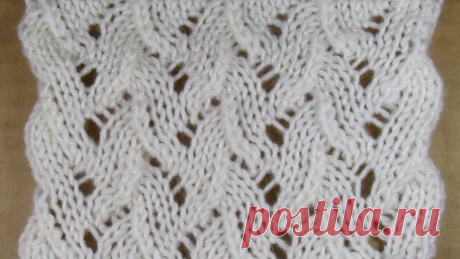 Красивый ажурный узор спицами «АЙВИ», схема с описанием ВИДЕО - Мир интересов