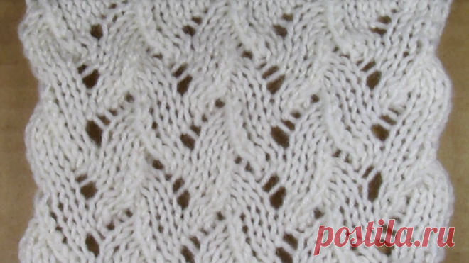 Красивый ажурный узор спицами «АЙВИ», схема с описанием ВИДЕО - Мир интересов