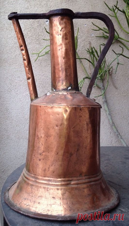 Antique COPPER COFFEE POT Wrought Iron Arts Crafts Puru Distinctive Rustic Tea • Studio Antiques $84.75 Antique Copper coffee / Tea or ? Not Sure' Nice Decorative Piece 14