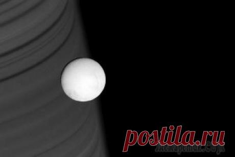 Энцелад — шестой по величине спутник Сатурна Энцелад - спутник Сатурна, шестой по величине, имеет 504 километра в поперечнике. Спутник является предметом пристального внимания ученых, и это в значительной степени из-за его впечатляющих активных ...