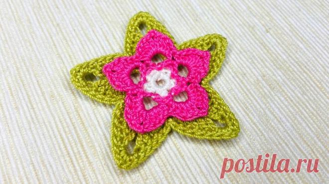 Мастер-класс по вязанию крючком цветочка. | Повязули. Вязание крючком и вязание С2С. | Яндекс Дзен