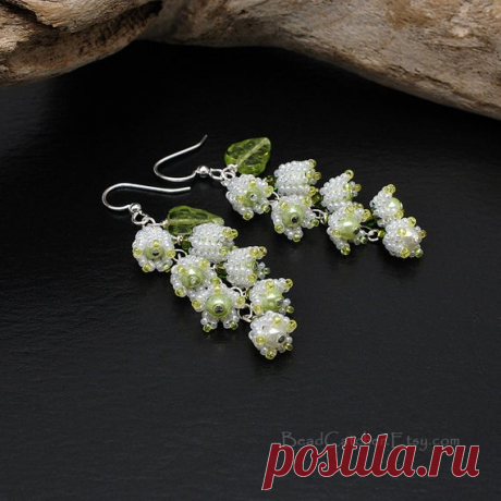Items similar to Lily of the valley spring earrings on Etsy