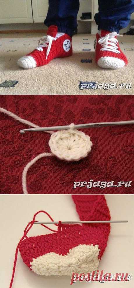 Мужские кроссовки крючком