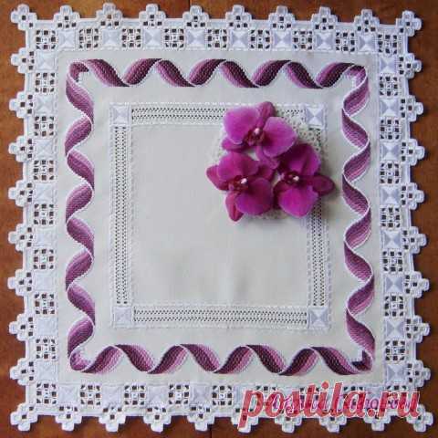 Хардангер-Барджелло. Квадратная салфетка