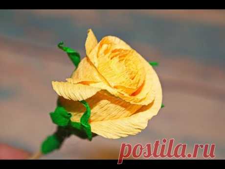 Очень простой способ сделать розу из бумаги / A very simple way to make a roses from paper - YouTube
В видео покажу вам как можно просто сделать закрытую розу из гофрированной бумаги.  
Данную розу я использовала в композиции к 8 марта - 

#розыизгофрированнойбумаги #цветыизбумаги #rosesfrompaper