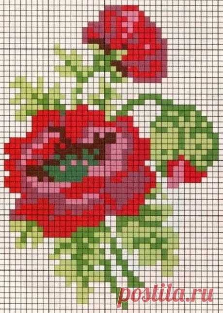 Схемы для вышивки: маки / Схемы / Бусинка