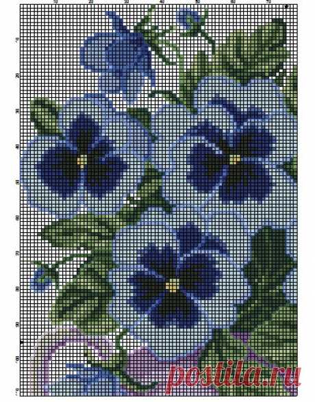 Вышивка анютины глазки . Анютины глазки вышивка крестом | Домоводство для всей семьи.