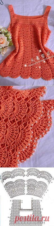 Как связать майку крючком