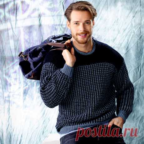 Двухцветный джемпер - схема вязания спицами. Вяжем Джемперы на Verena.ru