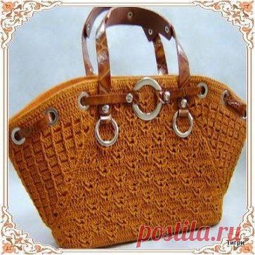 Эффектная сумка крючком