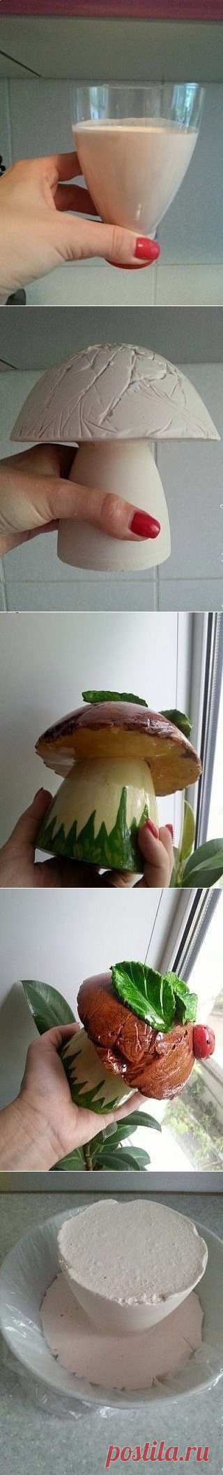 Мастерим грибочки из гипса для декора