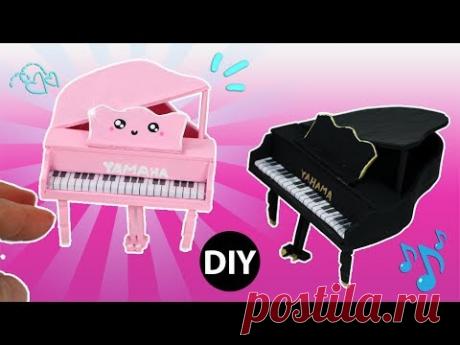 DIY Kawaii Miniature Piano for Doll/Dollhouse Easy(No Polymer Clay or Popsicle Sticks) - YouTube