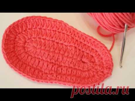 ПОДОШВА ДЛЯ ПИНЕТОК. ВЯЗАНИЕ КРЮЧКОМ. Crochet sole booties