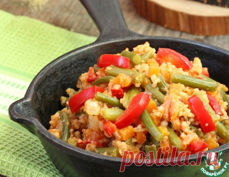 Чесночные стрелки с кускусом и овощами – кулинарный рецепт