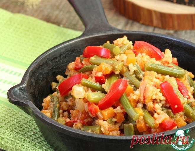Чесночные стрелки с кускусом и овощами – кулинарный рецепт