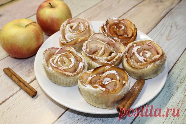 Яблочные розы из слоеного теста с вареньем: пошаговый фото рецепт | Fresh Recipes | Яндекс Дзен