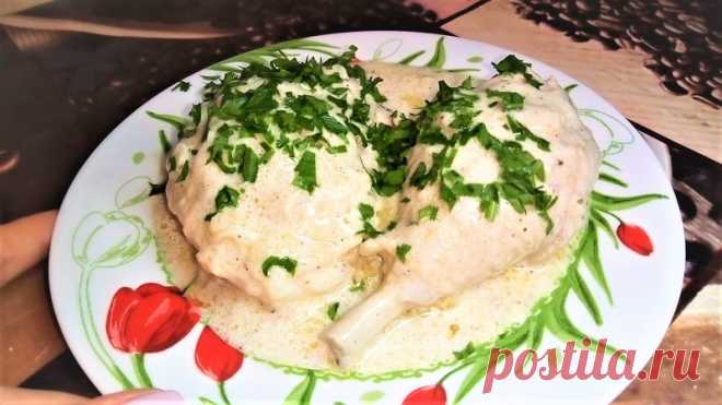 Курица тушеная в сметане и бульоне, ну очень вкусно — Кулинарная книга - рецепты с фото