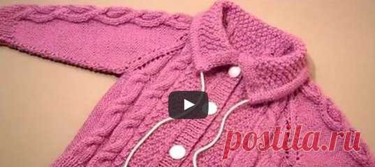 Вязание детской кофты спицами для девочки - видео | Вяжем детям