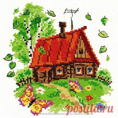 Вышивка крестом, схемы Домик