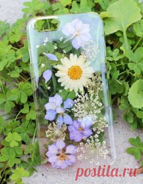A pressed flower phone case.