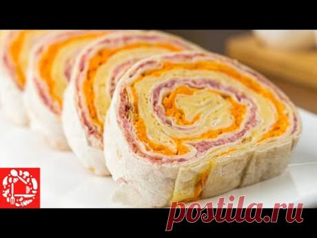 Шикарный рулет из лаваша на праздничный стол