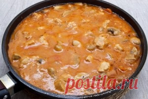 «Гуляш» с куриным филе и шампиньонами | Recept-Fresh На самом деле, данный рецепт скорее должен называться 