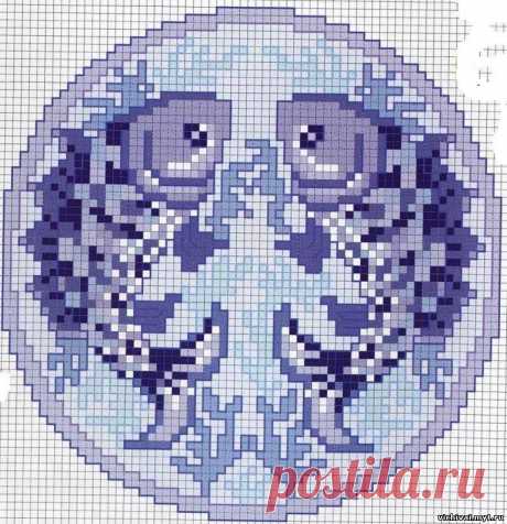 РЫБЫ - ЗНАКИ ЗОДИАКА - Каталог файлов - ВЫШИВКА КРЕСТОМ