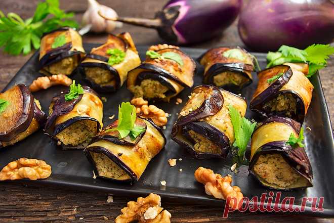 Баклажаны с грецкими орехами по-грузински — Кулинарные рецепты с фото