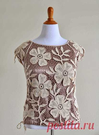 Irish Crochet motif - 5 petals flower