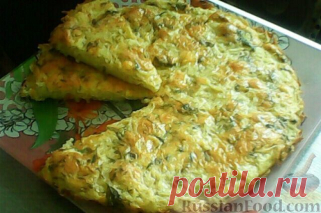 Рецепт: Пирог-запеканка из тертого картофеля с сыром и чесноком на RussianFood.com