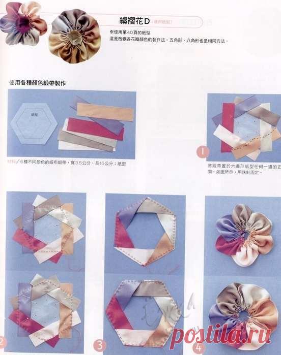 Цветы из ткани, мастер классы / Цветы из ткани, крючком, своими руками, мастер классы. Канзаши / КлуКлу. Рукоделие - бисероплетение, квиллинг, вышивка крестом, вязание