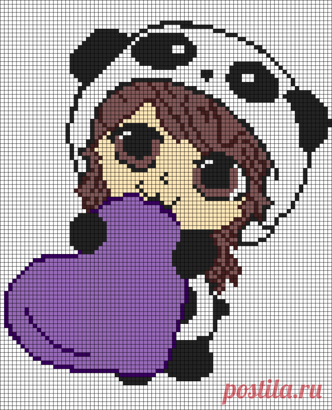 Картинки по клеточкам для девочек (37 фото) ⭐ Забавник