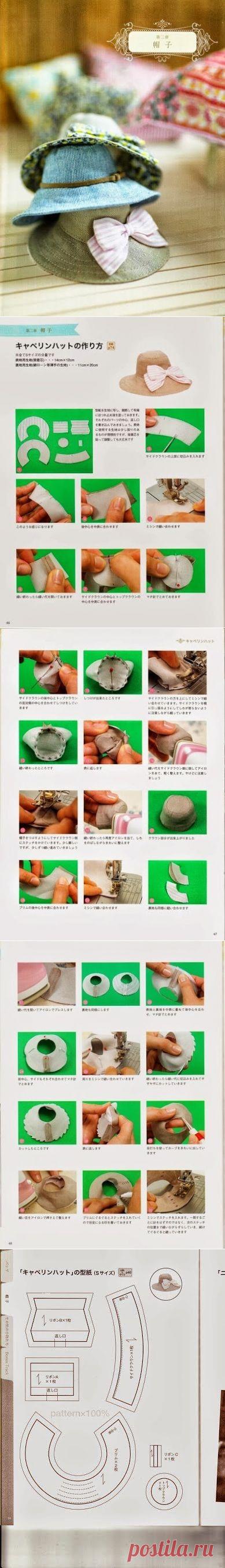 Выкройка шляпки для куклы.