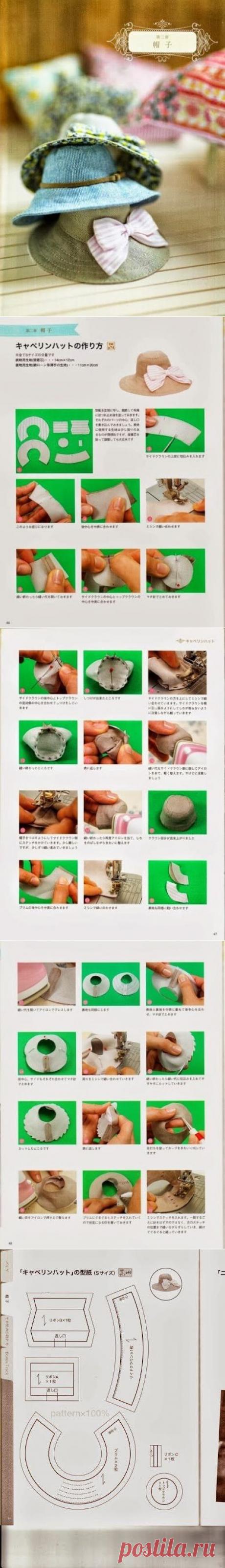 Выкройка шляпки для куклы.
