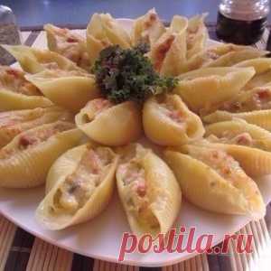 Жюльен в больших ракушках (конкильони).
