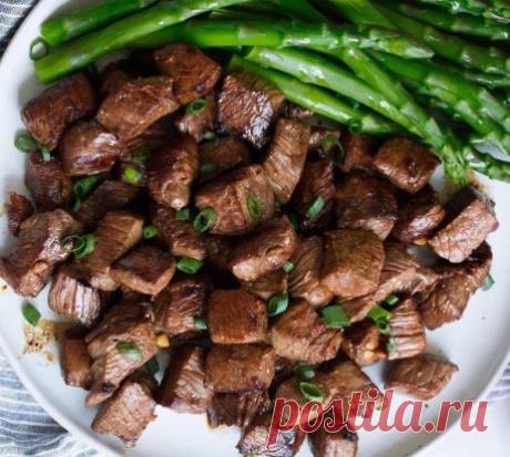 Говядина с чесноком и мёдом.
