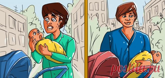 Мамы ответят быстрее: кто из мужчин на картинке держит новорожденного впервые . Милая Я