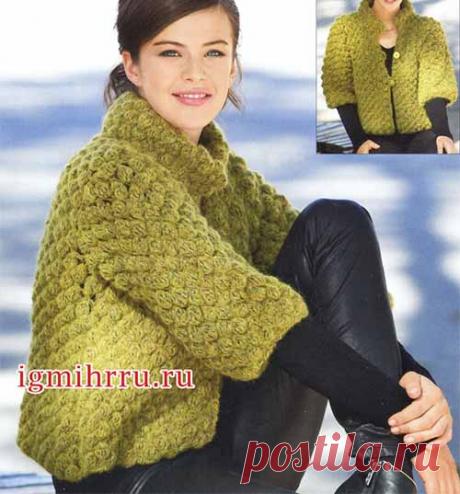 Объемный жакет с узором из &quot;шишечек&quot;