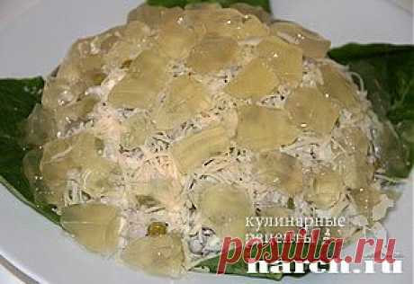 Салат с курицей “Хрустальный” | Харч.ру - рецепты для любителей вкусно поесть