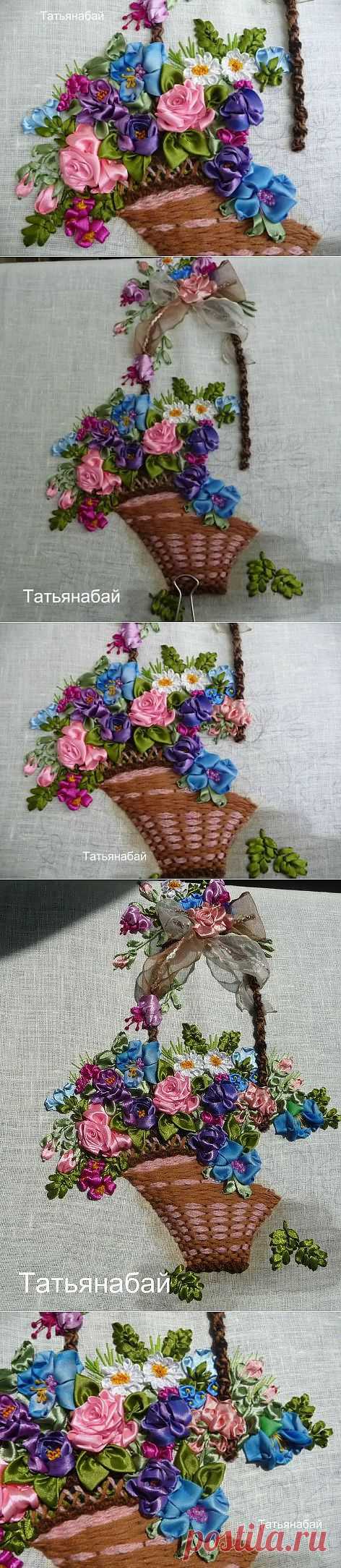 Вышивка лентами.