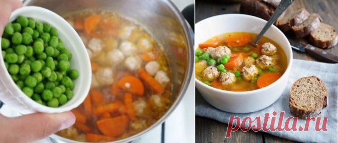 Легкий прозрачный суп с куриными фрикадельками — объедение