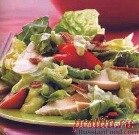 Рецепт: Куриный салат с экзотической заправкой на RussianFood.com