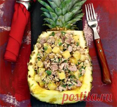 Салат с курицей и ананасом, салат. Пошаговый рецепт с фото на Gastronom.ru