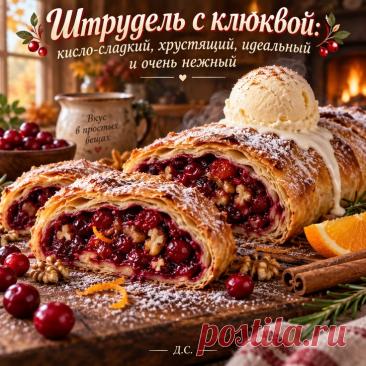 Штрудель с клюквой