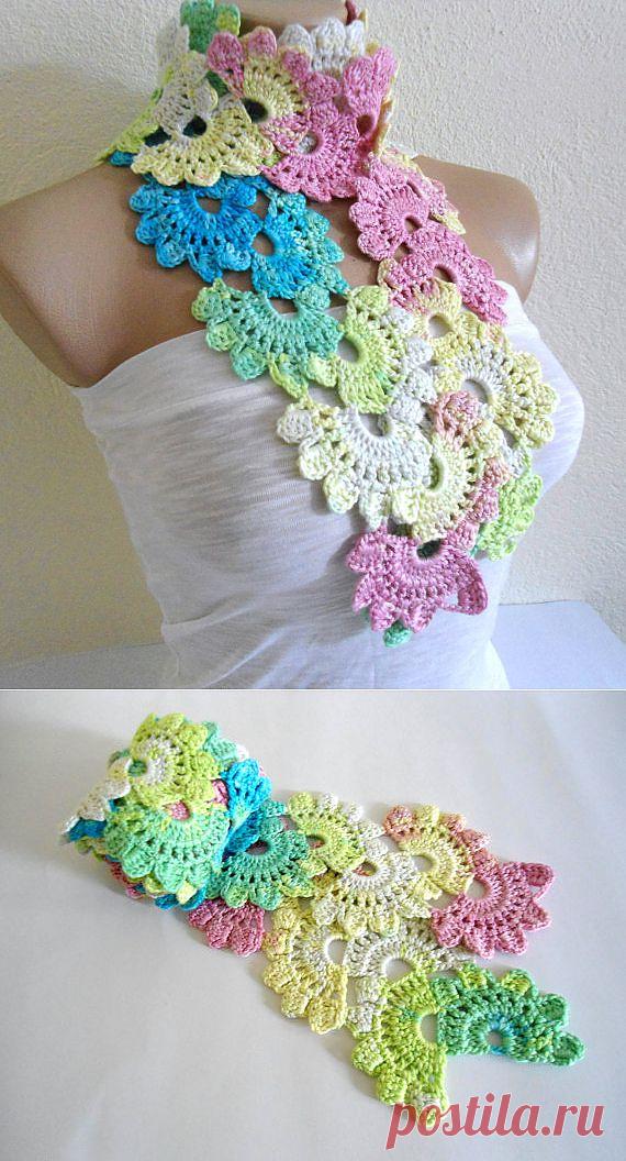 Crocheted Multi Color Bamboo Lace от likeknitting на Etsy