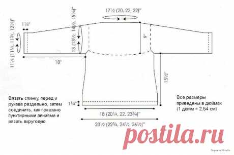 джемпер с рельефной кокеткой.