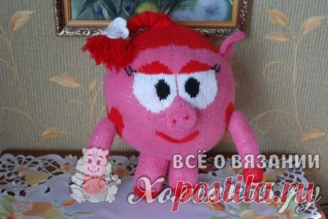 Смешарик Нюша спицами. Мастер-класс