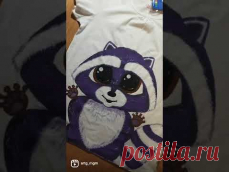Рисунок на футболке Енот #shorts
