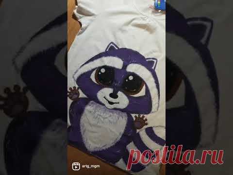 Рисунок на футболке Енот #shorts