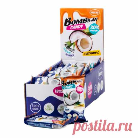 Bombbar / Продукция / Конфеты протеиновые / Протеиновые конфеты Финик, Кокос, Кешью